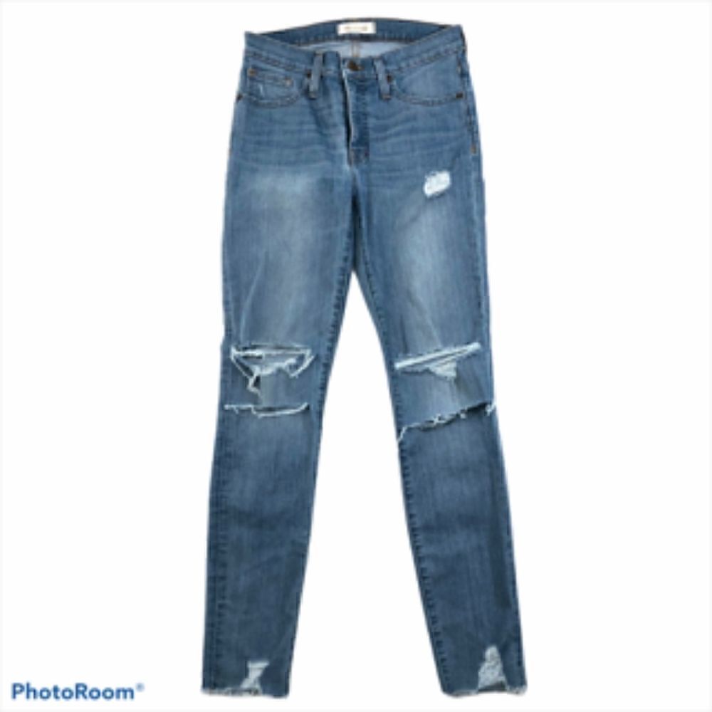 Madewell 9" High Rise Distressed Skinny Jeans